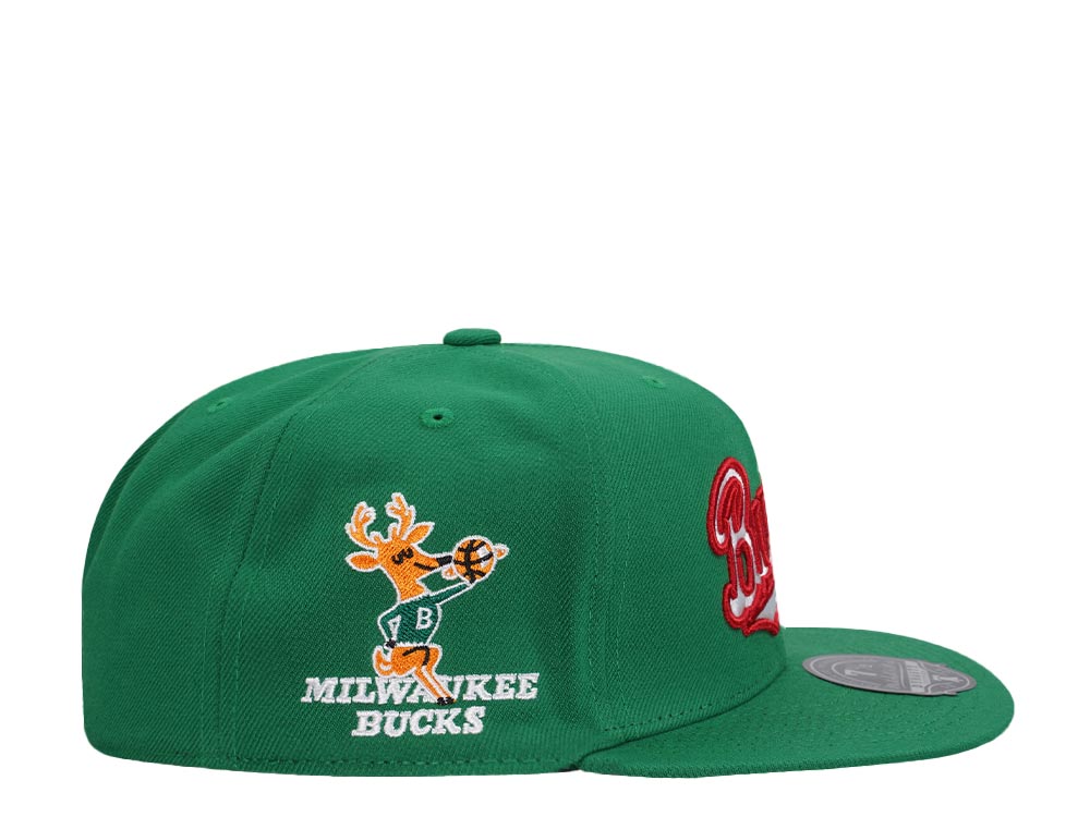 Mitchell & Ness Milwaukee Bucks Logo History Hardwood Classic Dynasty Fitted Gorra