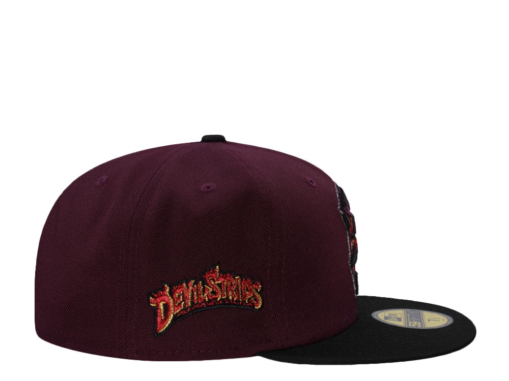 New Era Akron Devil Strips Maroon Two Tone Edition 59Fifty Fitted Gorra