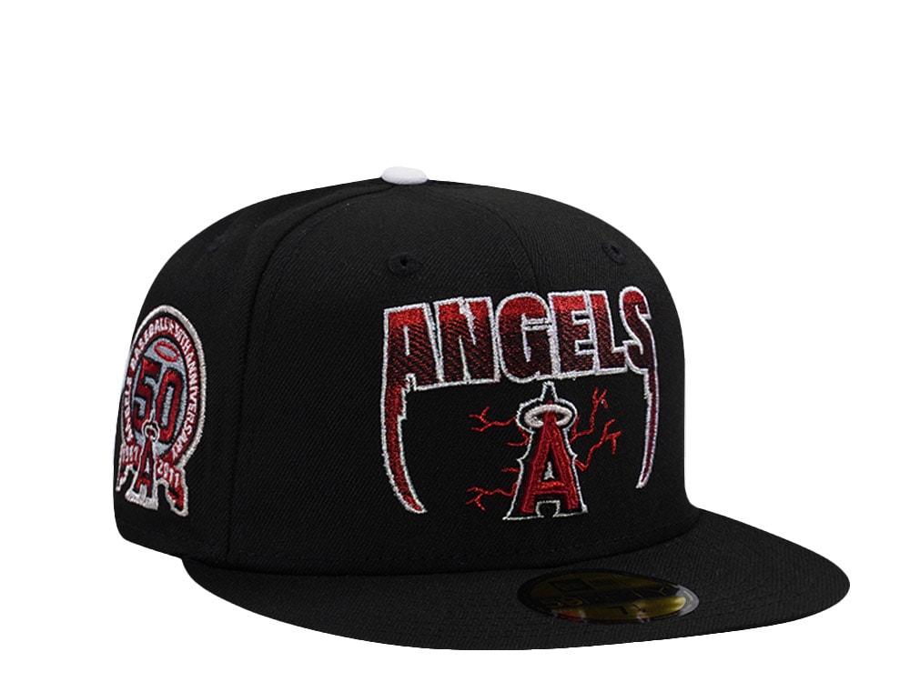 New Era Anaheim Angels 50th Anniversary Black Prime Edition 59Fifty Fitted Gorra