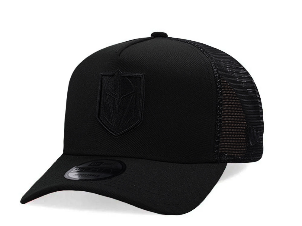 New Era Vegas Golden Knights Black Prime Edition 9Forty A Frame Trucker Snapback Gorra