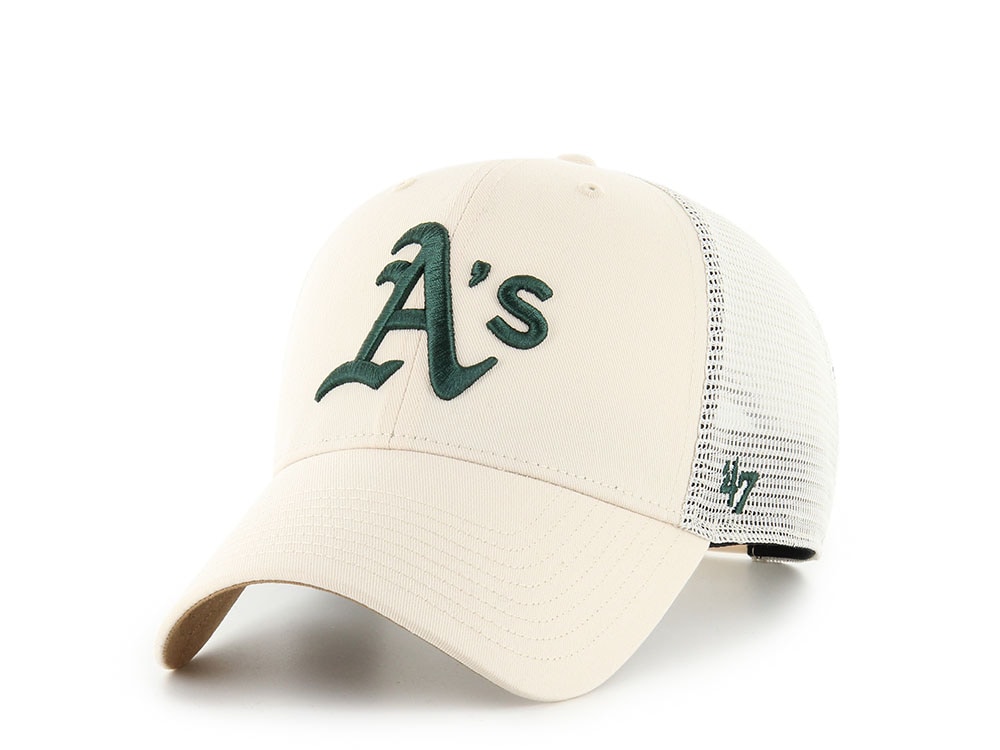47Brand Oakland Athletics Natural Branson Sure Shot Edition Trucker MVP Snapback Gorra