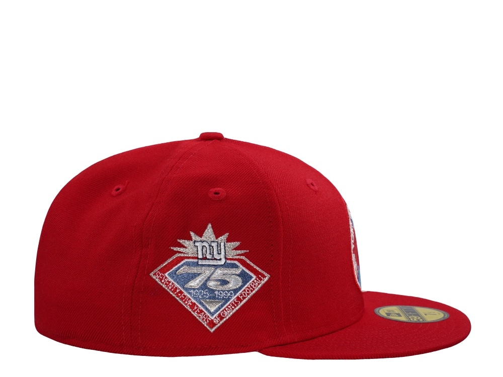 New Era New York Giants 75th Anniversary Wool Scarlet Throwback Edition 59Fifty Fitted Gorra