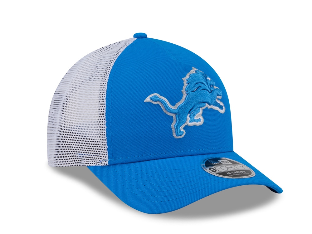 New Era Detroit Lions Official Team Color Edition 9Forty M Crown A Frame Trucker Snapback Gorra