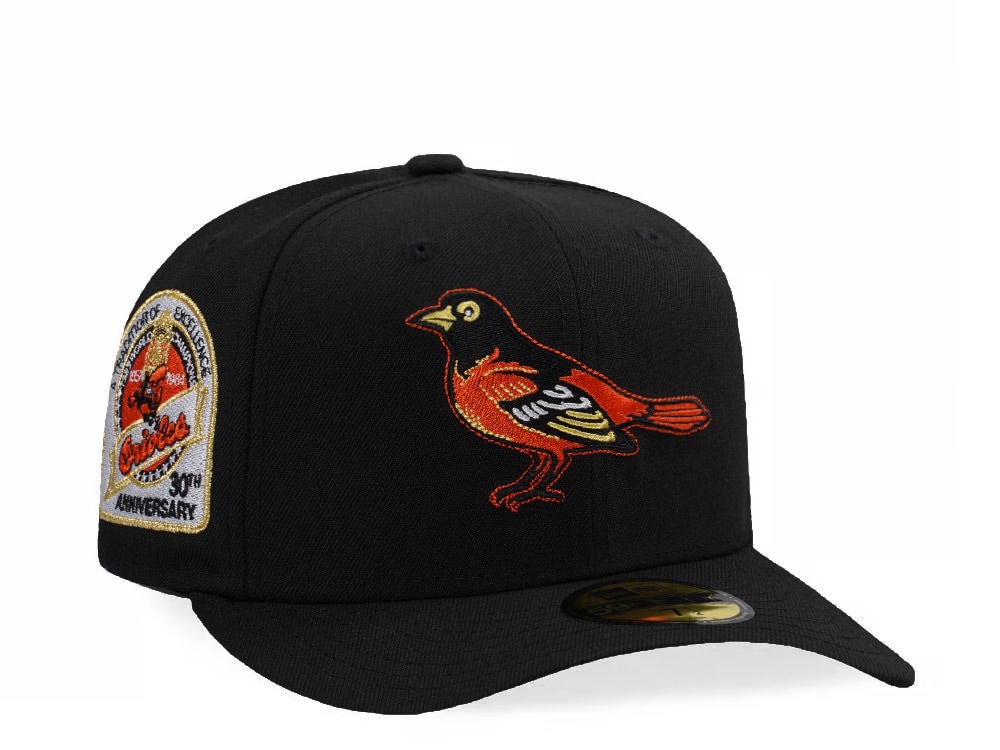 New Era Baltimore Orioles 30th Anniversary Black Prime Edition 59Fifty Pre Curved Fitted Gorra
