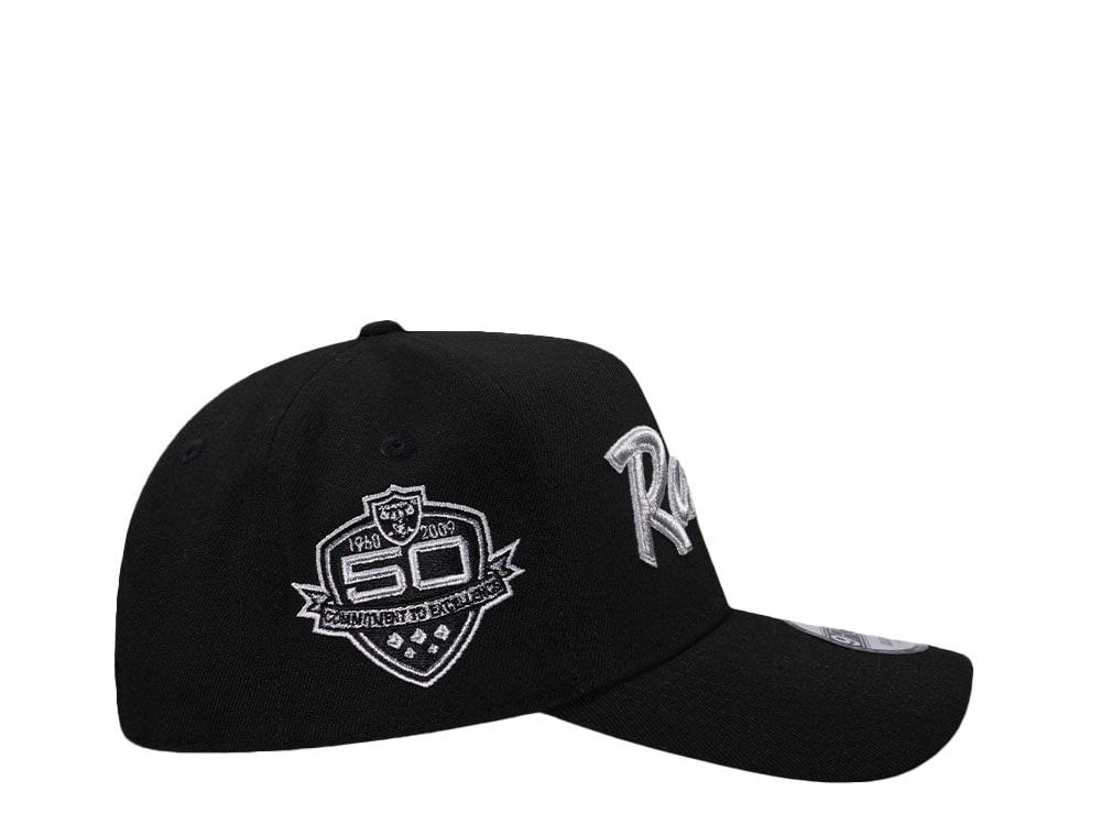 New Era Las Vegas Raiders 50th Anniversary Metallic Black Prime Edition 9Forty A Frame Snapback Gorra