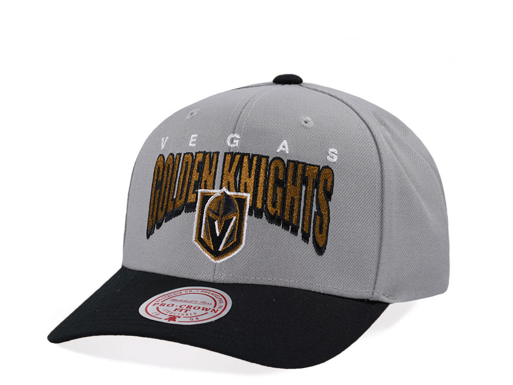 Mitchell & Ness Vegas Golden Knights Pro Crown Fit Gray Snapback Gorra