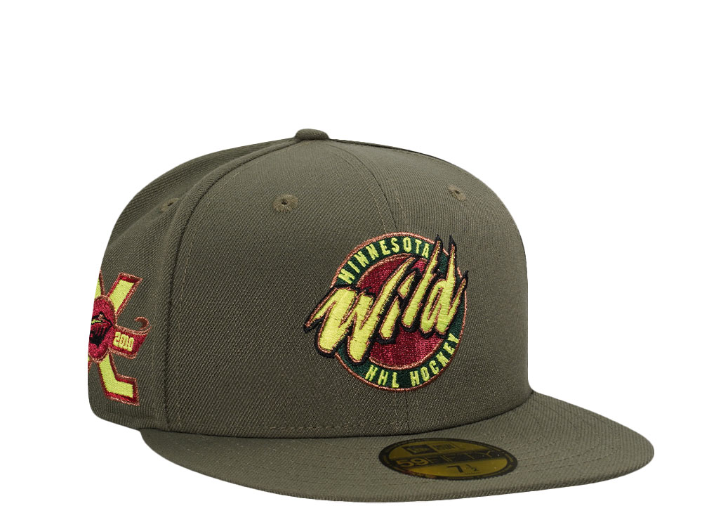 New Era Minnesota Wild 10th Anniversary Olive Prime Edition 59Fifty Fitted Gorra