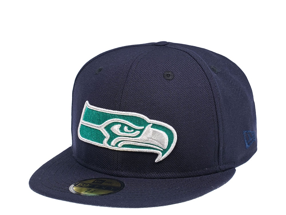 New Era Seattle Seahawks Navy and Green 59Fifty Fitted Gorra