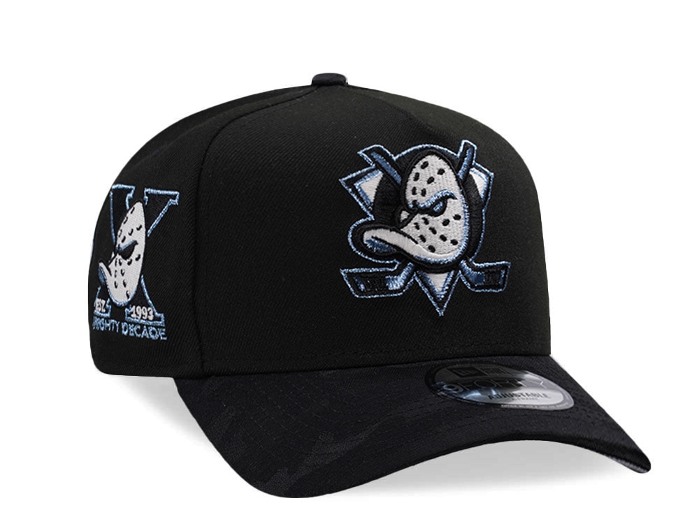 New Era Anaheim Ducks 10th Anniversary Black Camo Two Tone Edition 9Forty A Frame Snapback Gorra