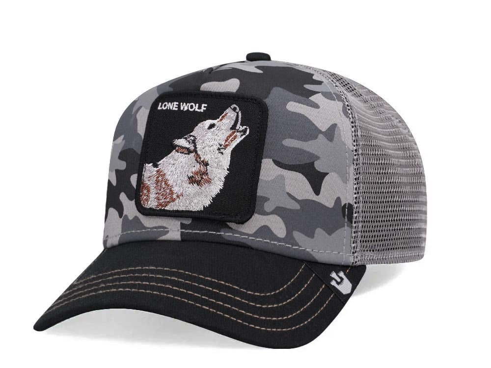 Goorin Bros Dog Solider Lone Wolf Camouflage Trucker Snapback Gorra
