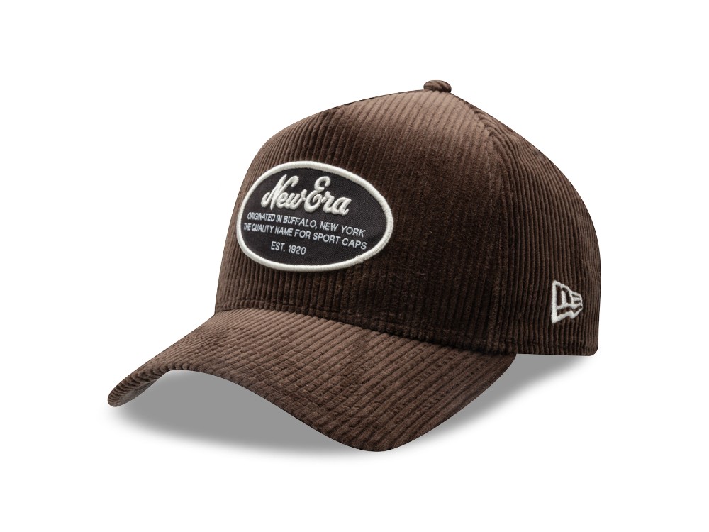New Era Oval Patch Corduroy Brown 9Forty A Frame Snapback Gorra