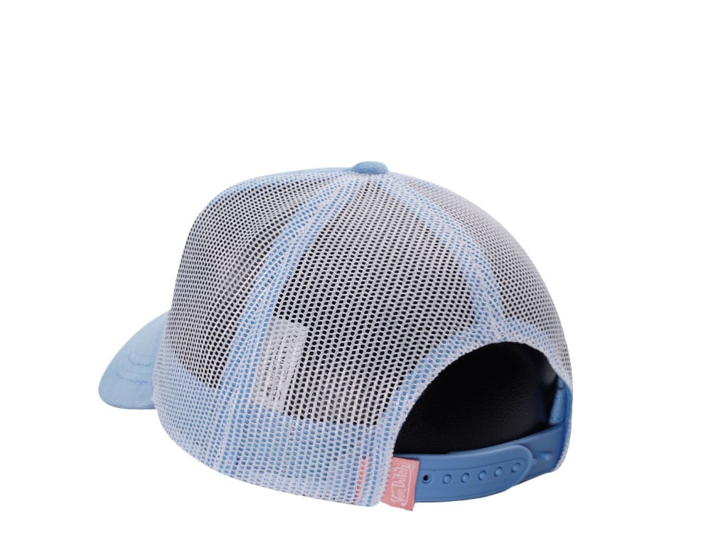 Von Dutch Oval Patch Light Blue Velour Edition Trucker Snapback Gorra