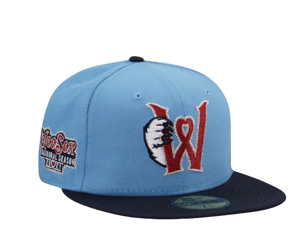 New Era Erie Worcester Red Sox Inaugural Season 2021 Sky Two Tone Edition 59Fifty Fitted Gorra