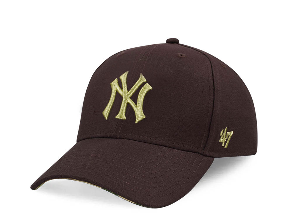 47Brand New York Yankees Brown Frog Skin Camo MVP Strapback Gorra
