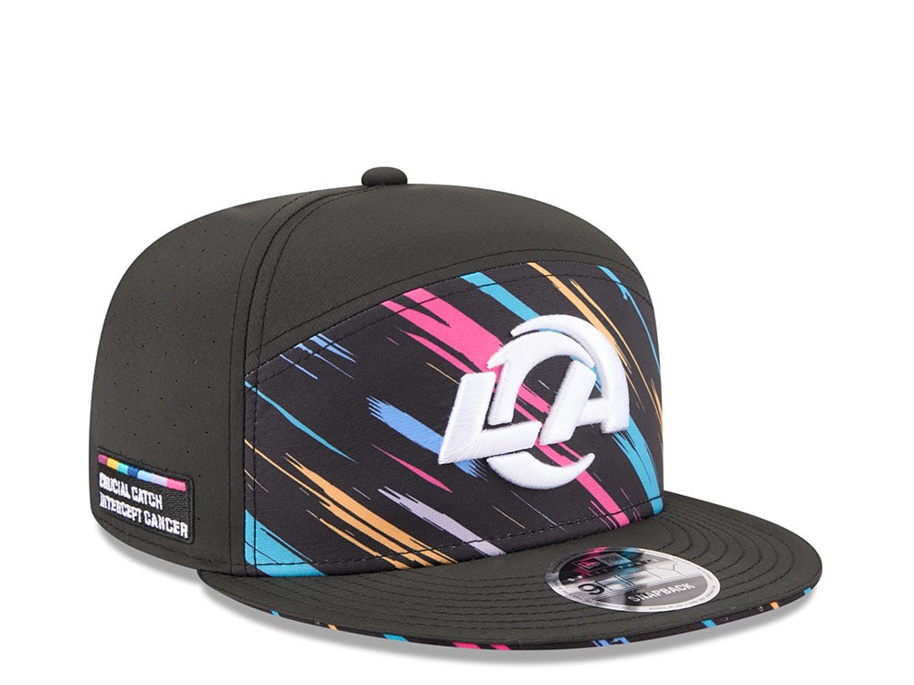 New Era Los Angeles Rams Crucial Catch 2026 Black Edition 9Fifty Split Panel Snapback Gorra