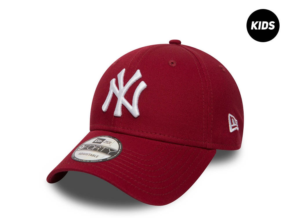 New Era New York Yankees Maroon Kids 9Forty Strapback Gorra