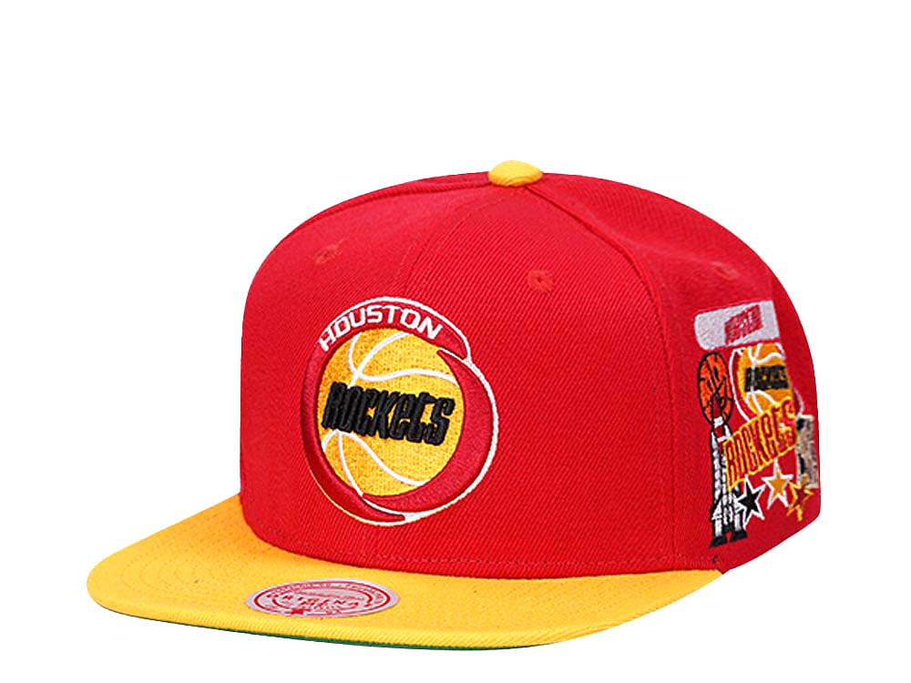 Mitchell & Ness Houston Rockets Patch Overload Hardwood Classic Snapback Gorra