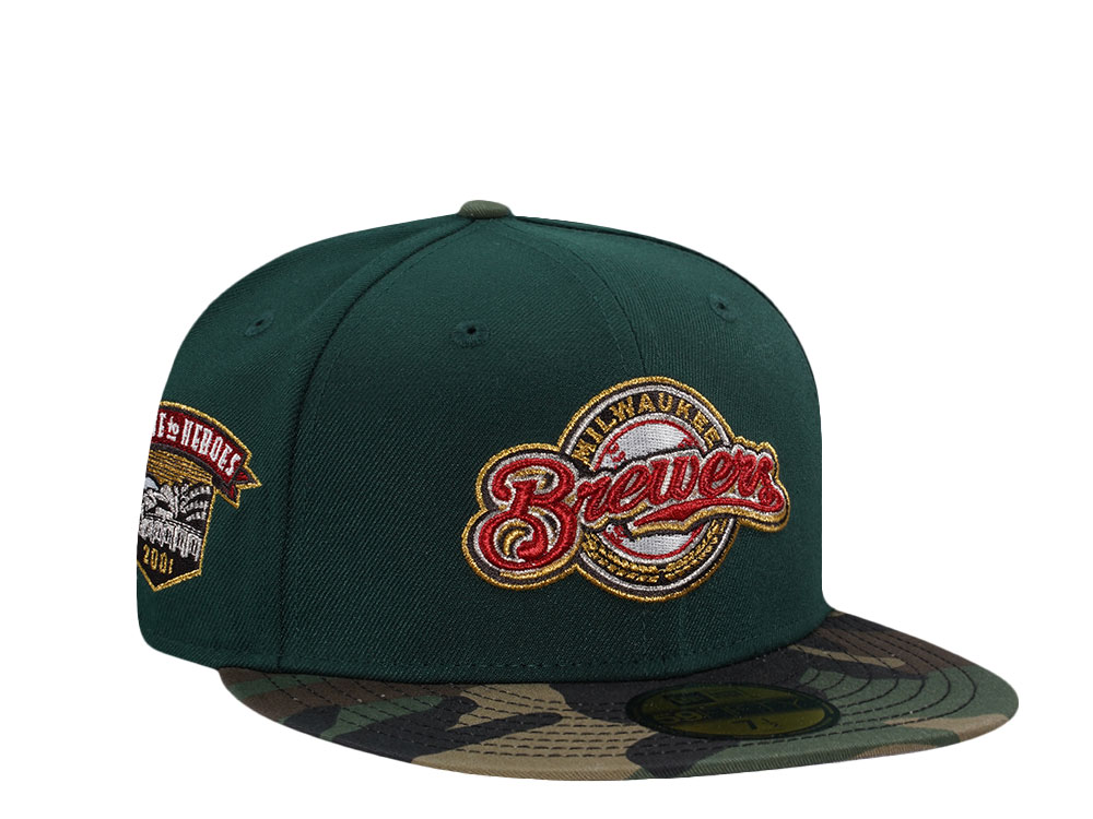 New Era Milwaukee Brewers Home of Heroes 2001 Green Two Tone Edition 59Fifty Fitted Gorra