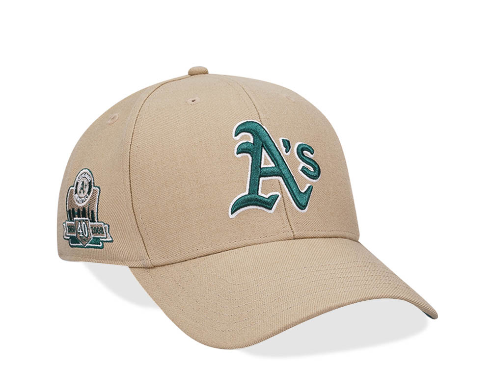47Brand Oakland Athletics 40th Anniversary Khaki Sure Shot MVP Snapback Gorra
