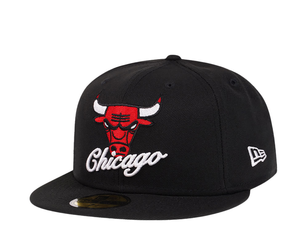 New Era Chicago Bulls Black Duallogo Edition 59Fifty Fitted Gorra