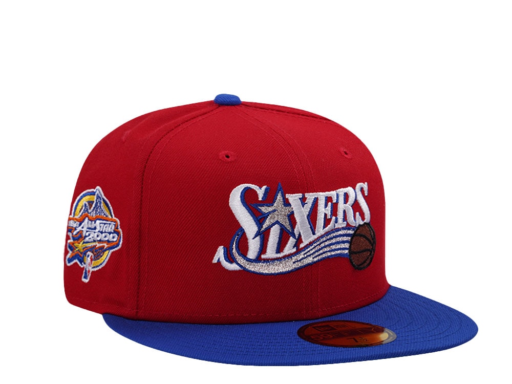 New Era Philadelphia 76ers All Star Game 2000 Scarlet Two Tone Edition 59Fifty Fitted Gorra