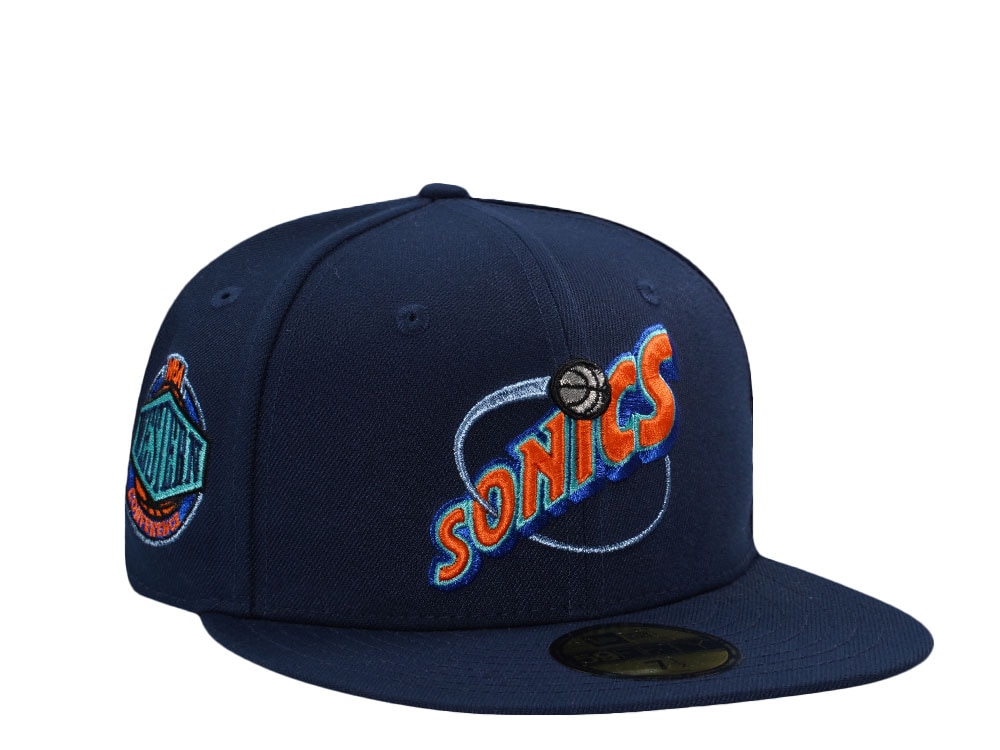 New Era Seattle Supersonics NBA Western Conference Navy Prime Edition 59Fifty Fitted Gorra