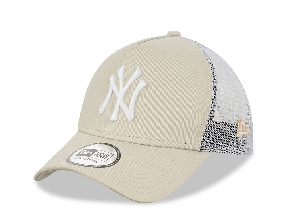 New Era New York Yankees Stone White A Frame Trucker Snapback Gorra