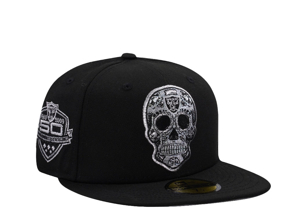 New Era Las Vegas Raiders 50th Anniversary Skull Black Prime Edition 59Fifty Fitted Gorra