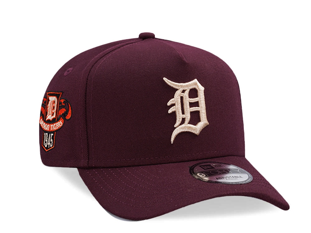 New Era Detroit Tigers World Series Champions 1945 Maroon Prime Edition 9Forty A Frame Snapback Gorra