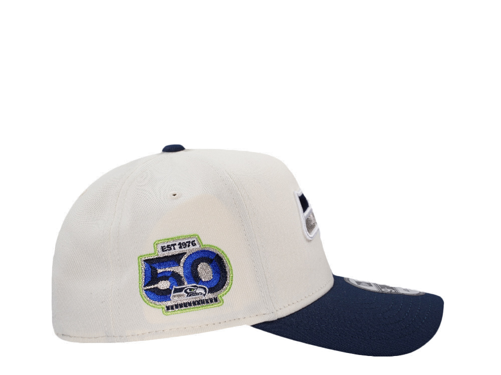 New Era Seattle Seahawks 50 Seasons Chrome Two Tone Edition 9Forty A Frame Snapback Gorra