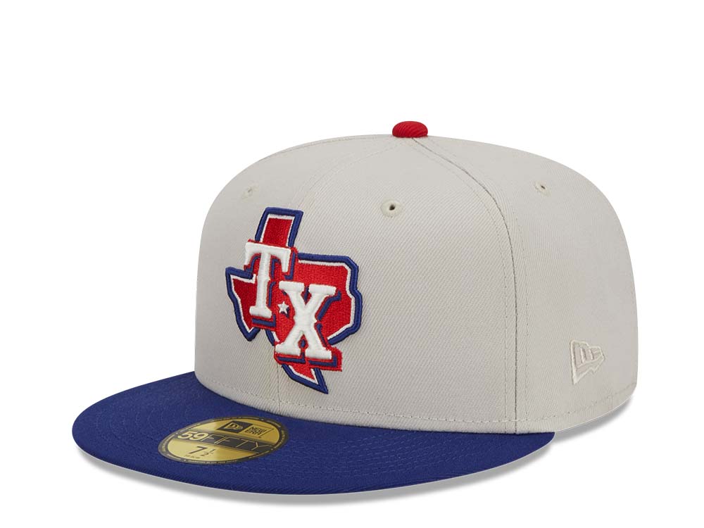 New Era Texas Rangers Farm Team Stone Throwback Two Tone Edition 59Fifty Fitted Gorra