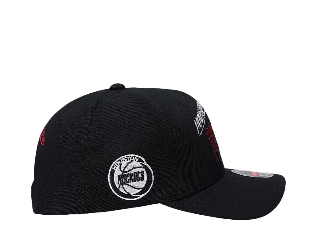 Mitchell & Ness Houston Rockets Hardwood Classic Slap Sticker Red Line Flex Snapback Gorra