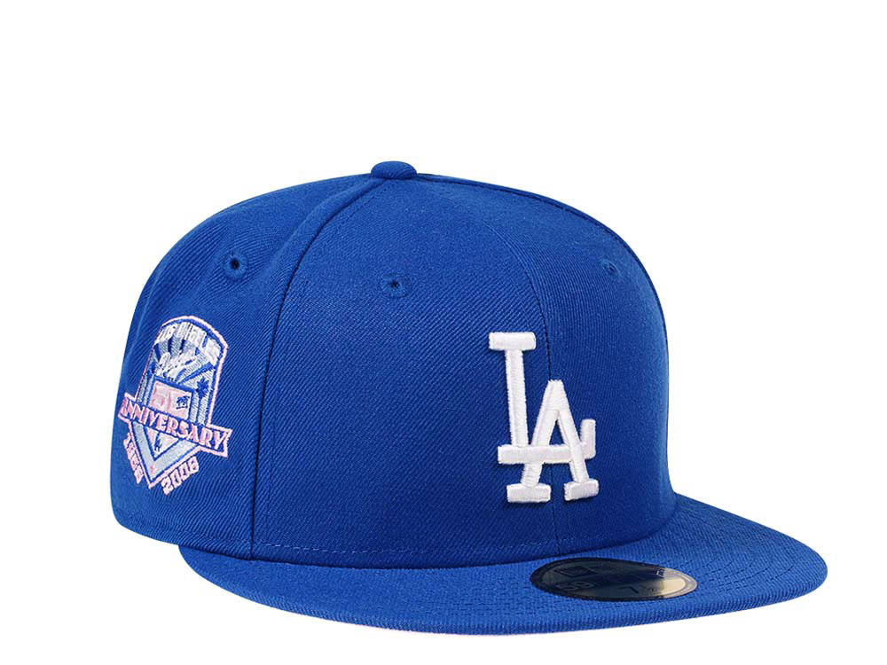 New Era Los Angeles Dodgers 50th Anniversary Bright Blue and Pink Edition 59Fifty Fitted Gorra