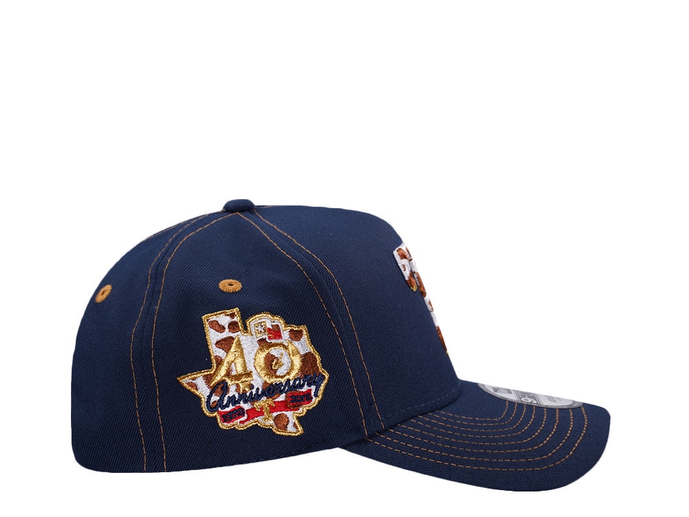 New Era Texas Rangers 40th Anniversary Cow Ocean Blue Prime Edition 9Forty A Frame Snapback Gorra