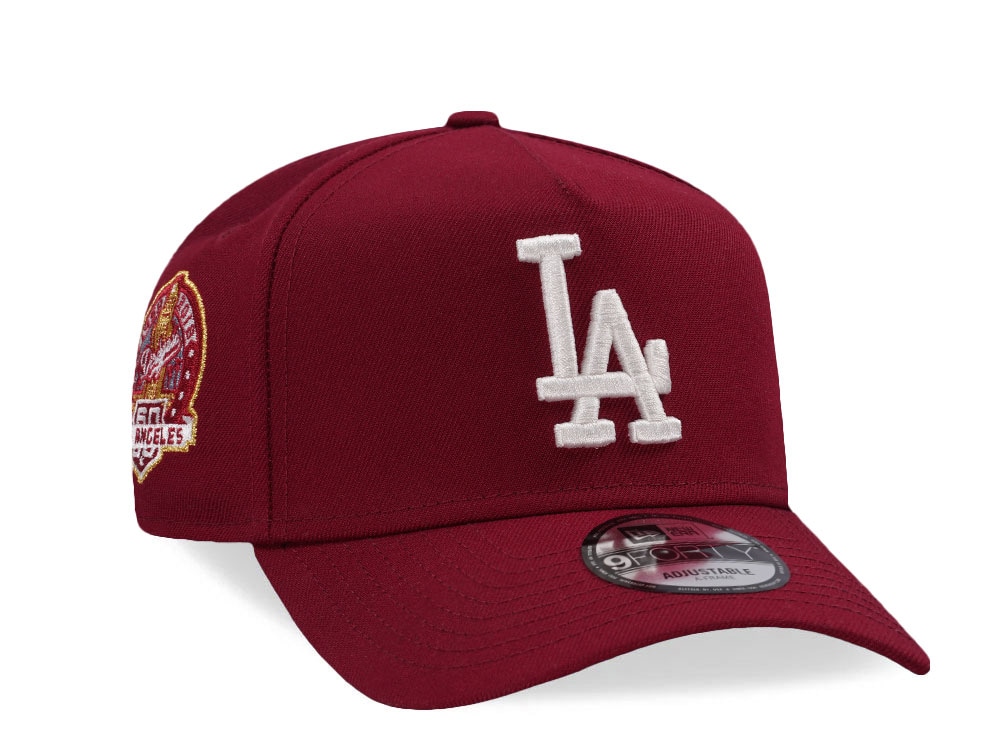 New Era Los Angeles Dodgers 60th Anniversary Cardinal Red Prime Edition 9Forty A Frame Snapback Gorra