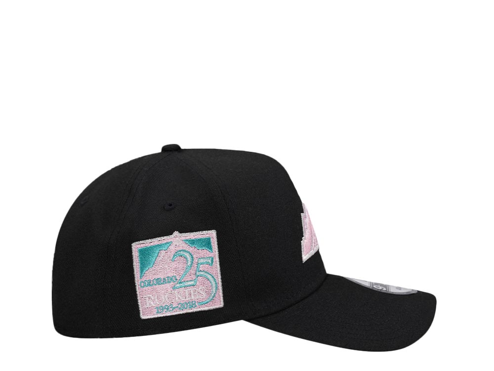 New Era Colorado Rockies 25th Anniversary Black Pink A Frame 9 Forty Snapback Gorra