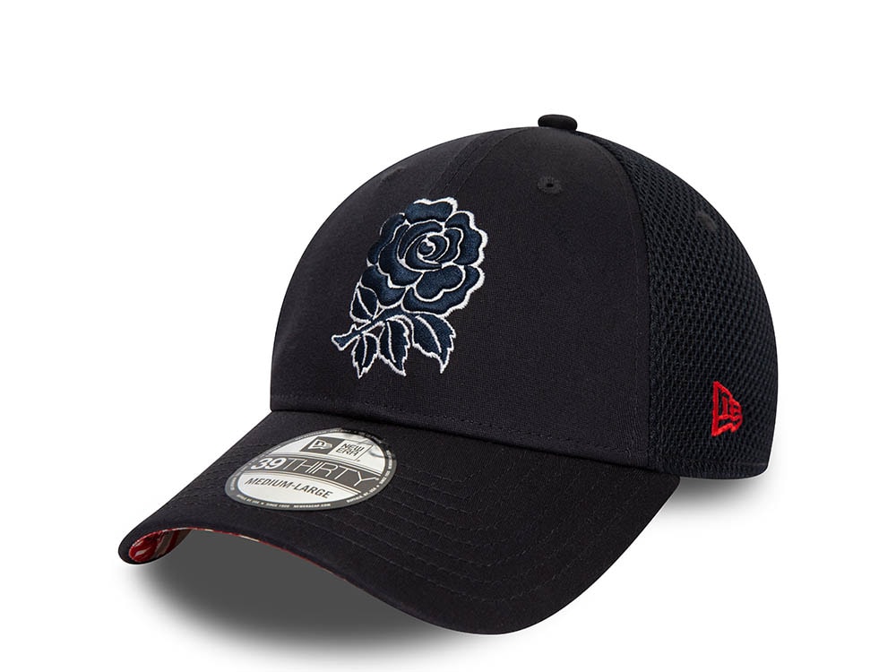 New Era England Rugby Black Undervisor Print Edition 39Thirty Stretch Trucker Gorra