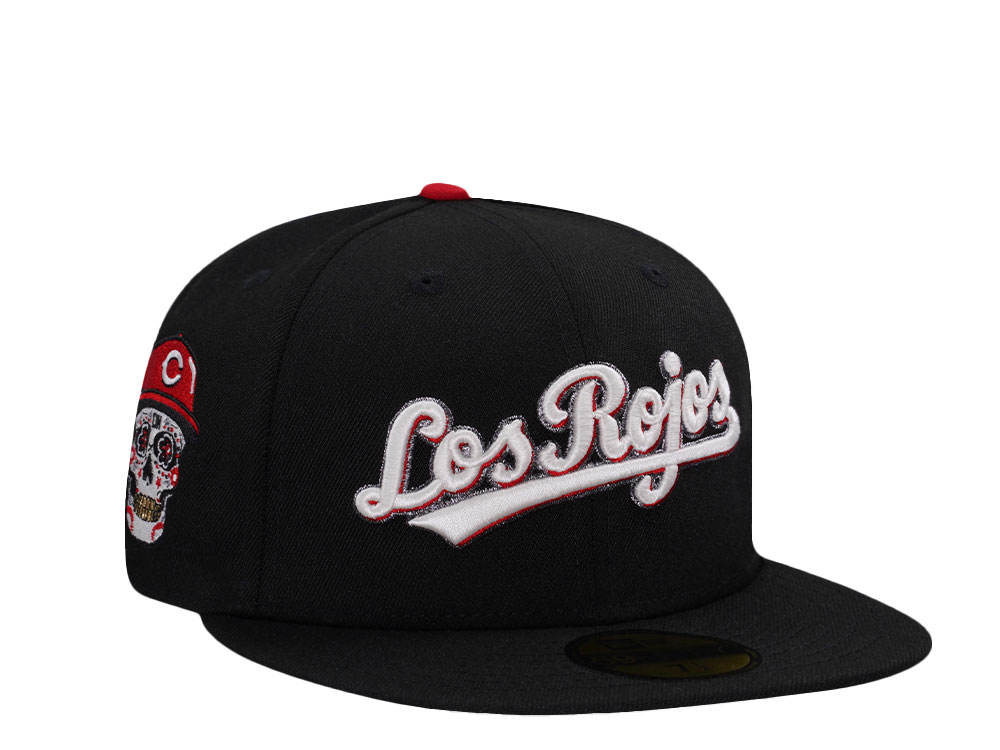 New Era Cincinnati Reds Skull Black Glow Prime Edition 59Fifty Fitted Gorra