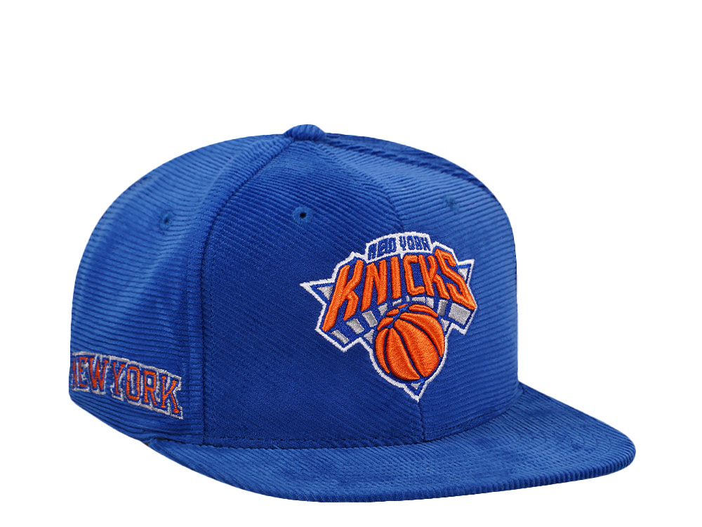 Mitchell & Ness New York Knicks Blue Cord Throwback Snapback Gorra