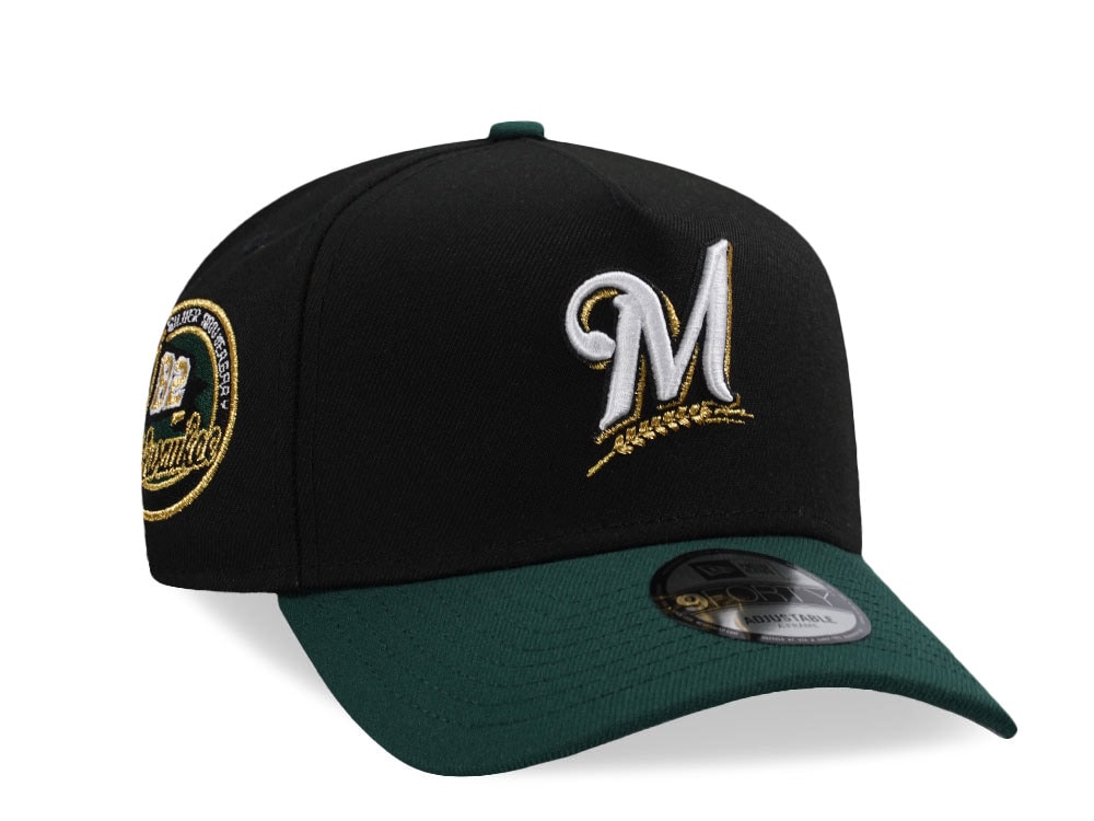 New Era Milwaukee Brewers XXX Black Two Tone Edition 9Forty A Frame Snapback Gorra
