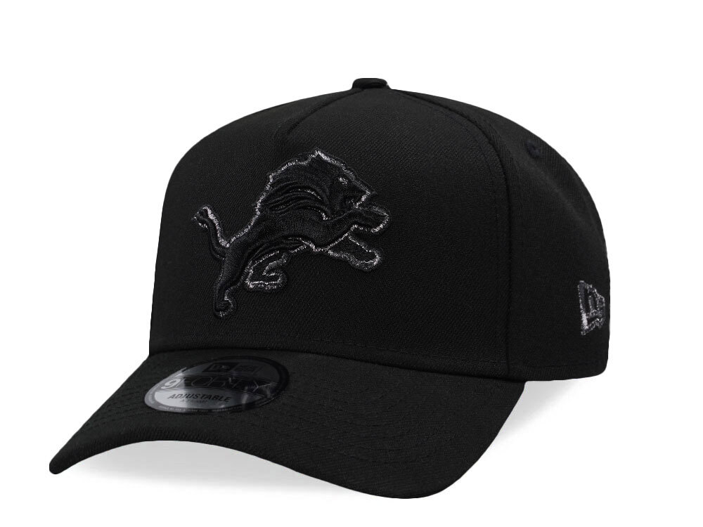 New Era Detroit Lions Black Shine Edition 9Forty A Frame Snapback Gorra