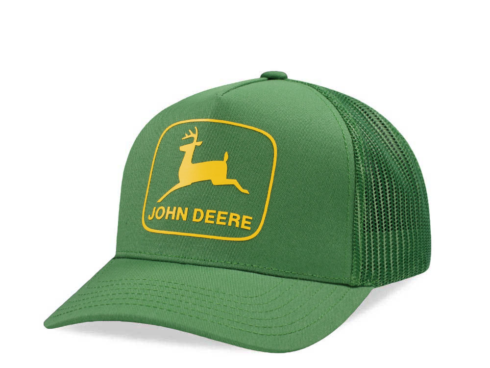 John Deere Logo Green Trucker Snapback Gorra