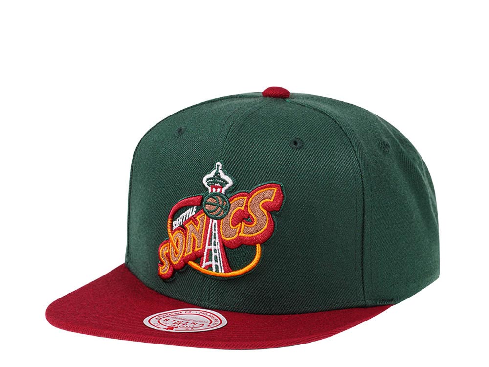 Mitchell & Ness Seattle Supersonics Team Two Tone HWC Snapback Gorra