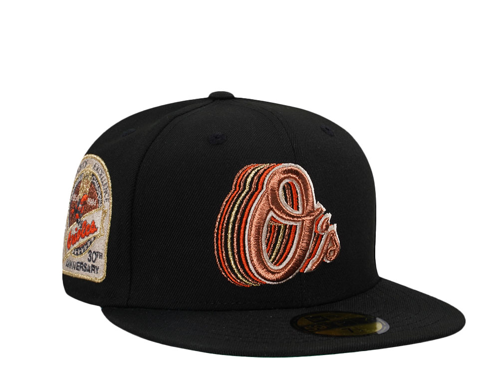 New Era Baltimore Orioles 30th Anniversary Cascading Black Edition 59Fifty Fitted Gorra