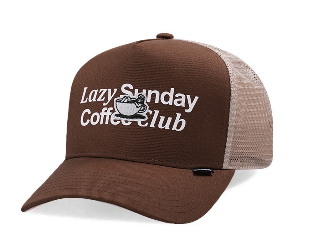 Djinns HFT Guy in a Cup Dark Brown Trucker Snapback Gorra