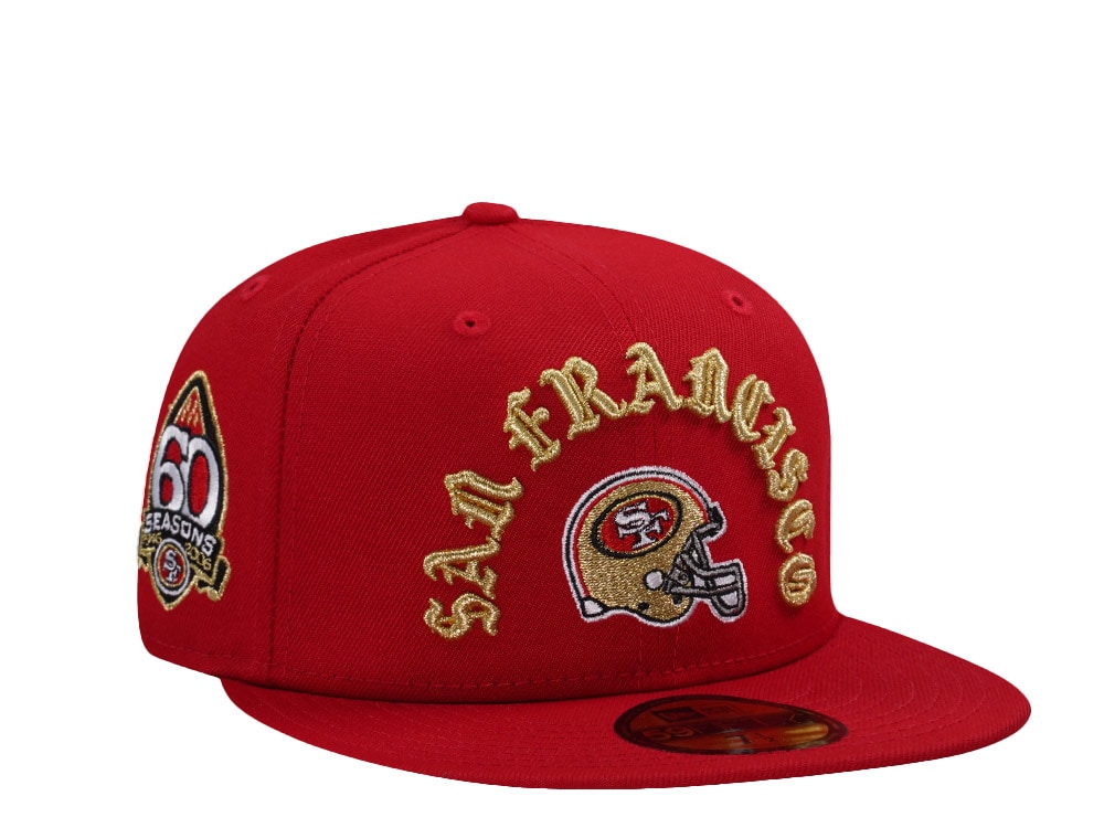 New Era San Francisco 49ers 60th Anniversary Scarlet Prime Edition 59Fifty Fitted Gorra