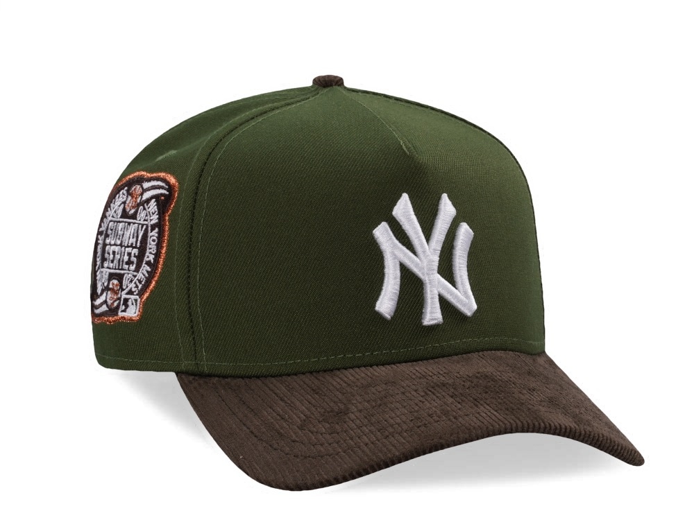 New Era New York Yankees World Series 2000 Rifle Green Walnut Corduroy Two Tone Edition 9Forty A Frame Snapback Gorra