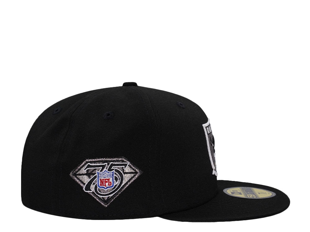 New Era Las Vegas Raiders 75th Anniversary Black Prime Edition 59Fifty Fitted Gorra