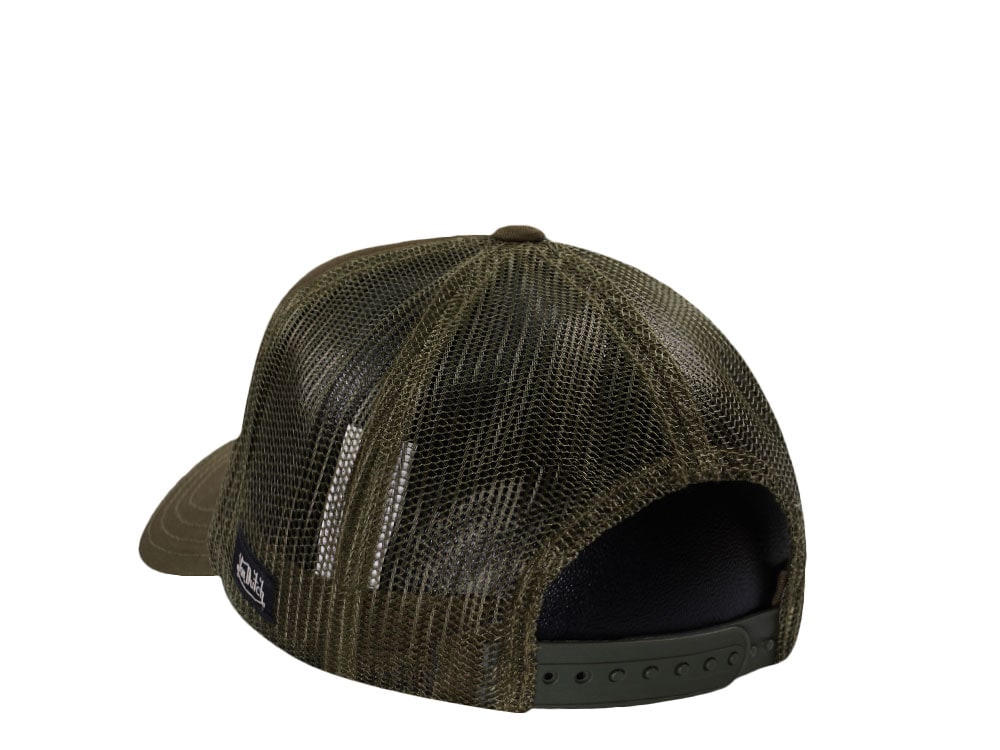 Von Dutch Script Olive Trucker Snapback Gorra
