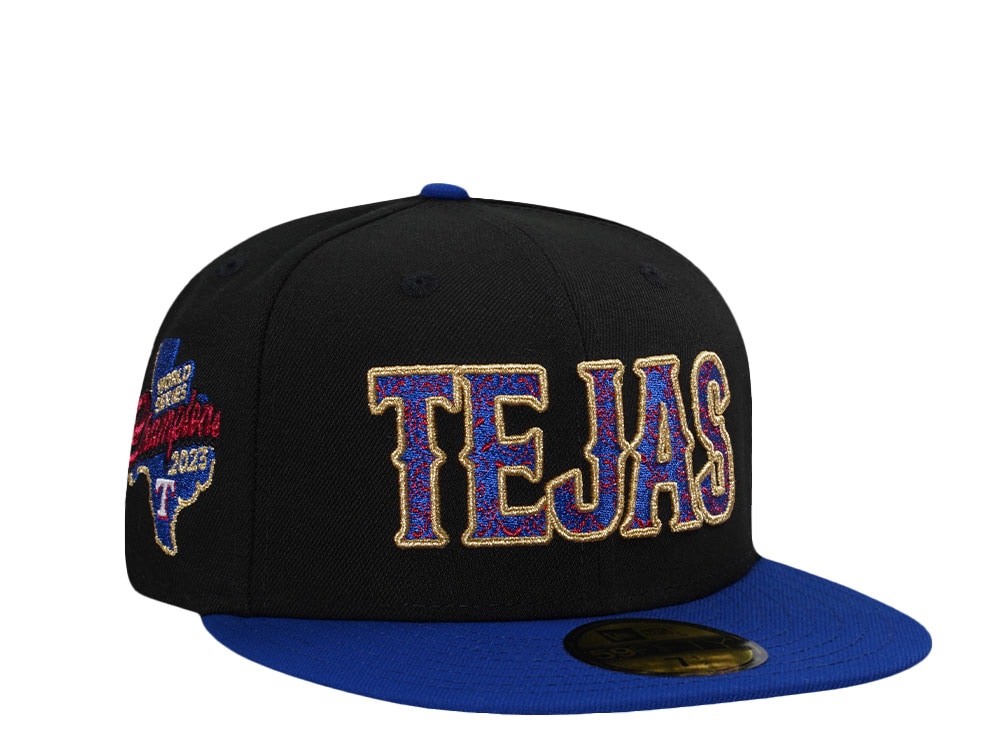 New Era Texas Rangers World Series Champions 2023 Black Prime Two Tone Edition 59Fifty Fitted Gorra